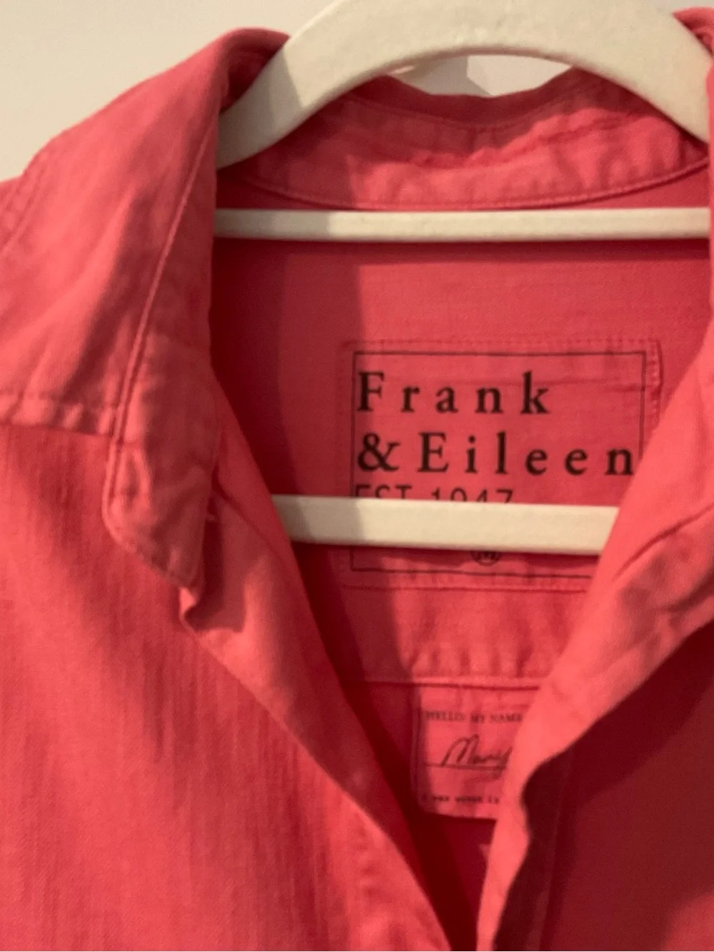 Frank & Eileen Mary Dress, Coral Button-Front Shirt Medium size Dress - Picture 4 of 6